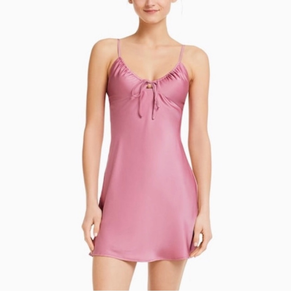 Bershka Pink Satin Slip Dress